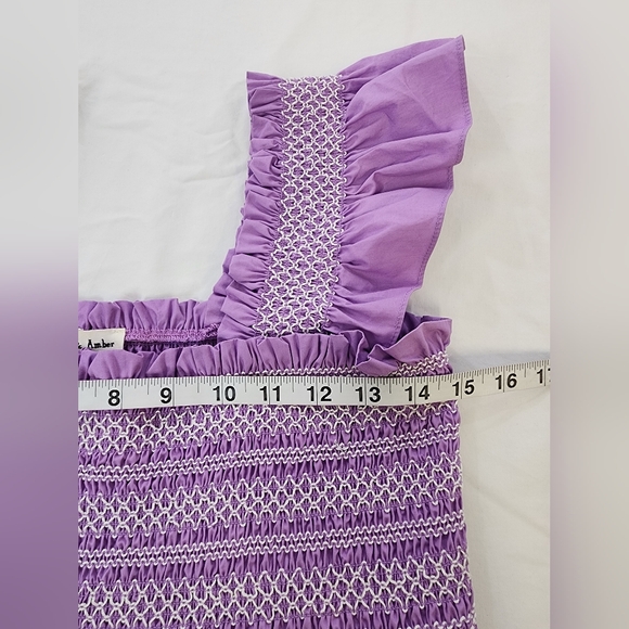 Aaron & Amber Women's Purple Smocked Dress, Size Large - Picture 5 of 13